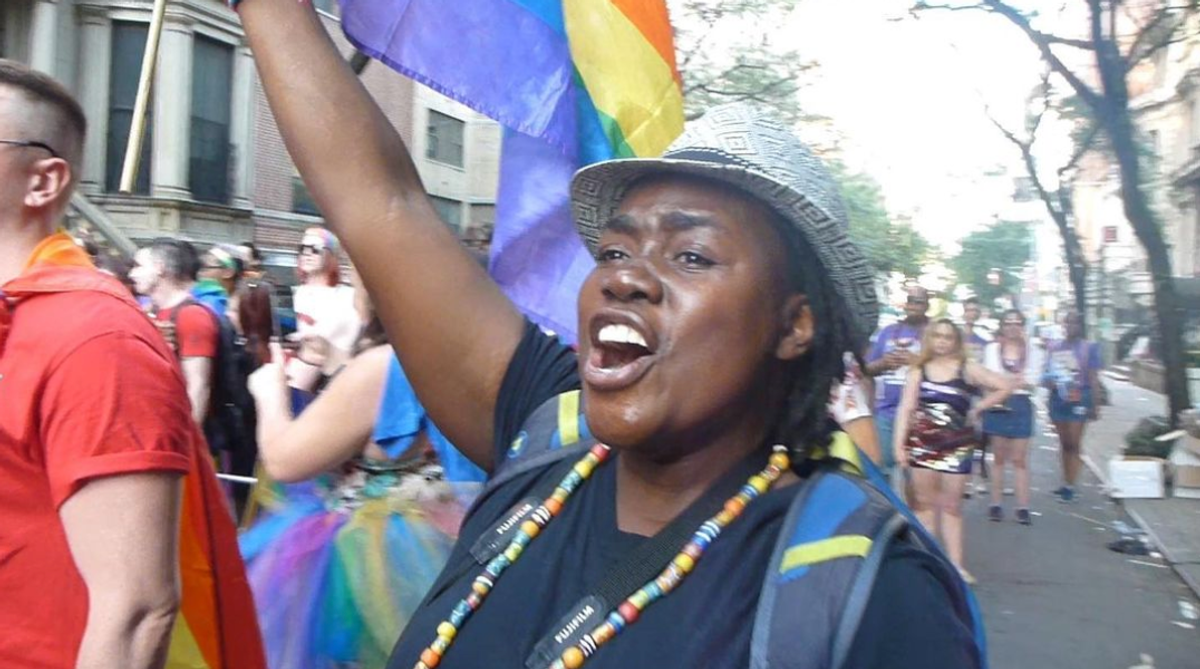 Leilah Babirye at NYC Pride March in 2016 Courtesy of the artist via Instagram