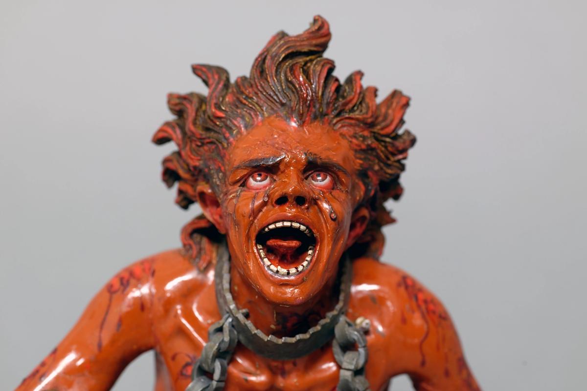 Attributed to Manuel Chili, known as Caspicara, Soul in Hell fromThe Four Fates of Man: Death; Soul in Heaven; Soul in Purgatory; Soul in Hell (around 1775). Courtesy Hispanic Society Museum and Library.