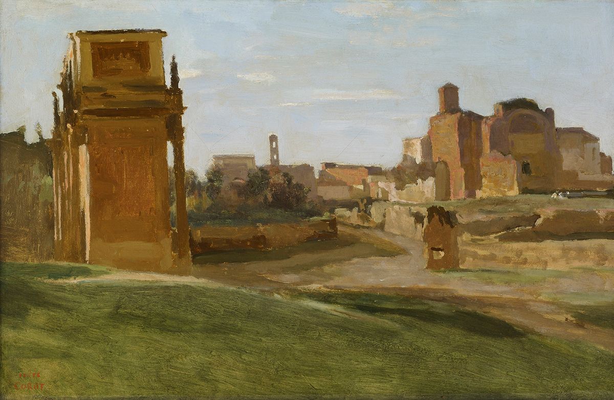 Jean-Baptiste-Camille Corot's The Arch of Constantine and the Forum, Rome (1843) is among the works heading to Puerto Rico Photo: Michael Bodycomb, courtesy the Frick Collection, New York