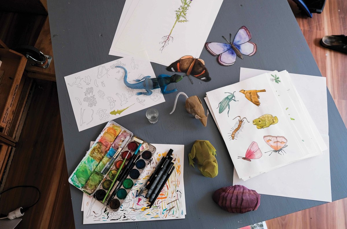 More than 100 beautifully crafted metal sculptures, such as the lizard, mouse and frog seen here, form Austrian designers Mischer Traxler’s work Embodied Nature (2021) at Perrier-Jouët’s Design Miami stand courtesy of Perrier-Jouët