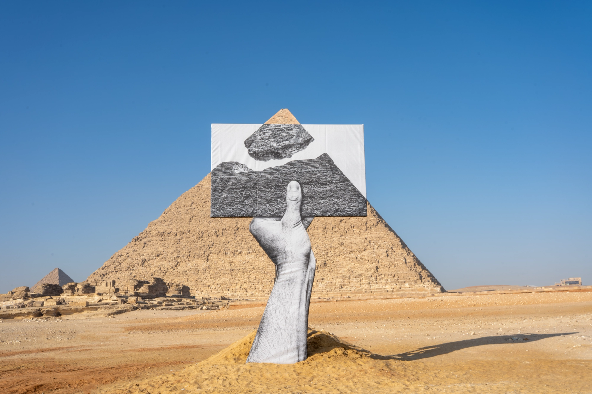 This year's programme includes 12 international artists from Europe, Asia, Africa, the Middle East and North America
Greetings from Giza, Hesham El Sayfi, as seen in last year's edition of the show. Courtesy of Art D'Egypte