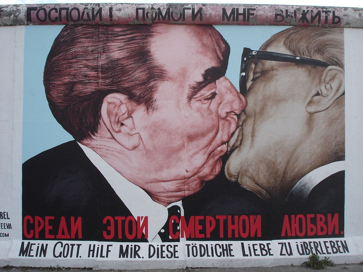 Dmitry Vrubel's My God, Help Me to Survive This Deadly Love (1990), shown at the East Side Gallery, Berlin in 2009 