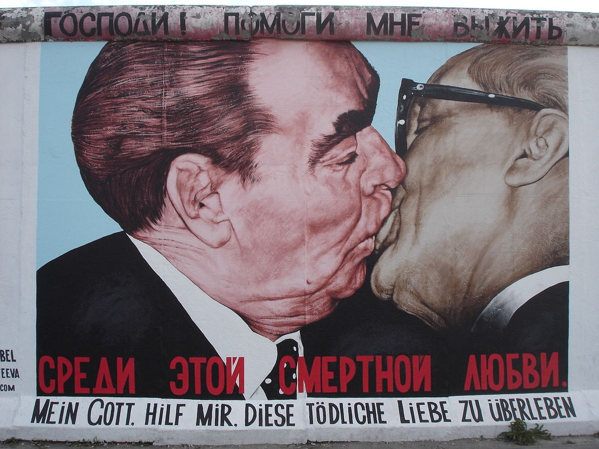 Dmitry Vrubel's My God, Help Me to Survive This Deadly Love (1990), shown at the East Side Gallery, Berlin in 2009