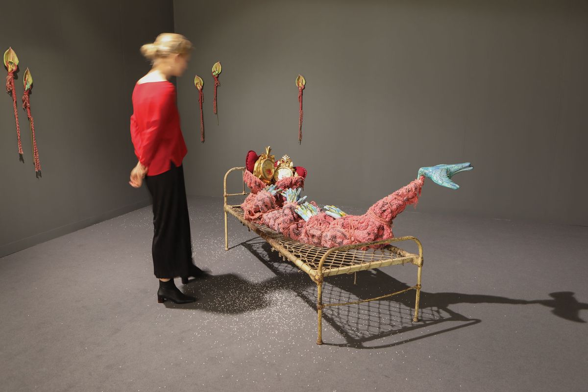 Time after Time is Our Time (2019), at Temnikova & Kasela Gallery’s stand at Art Basel, is by Kris Lemsalu, who is representing Estonia at the Venice Biennale © David Owens