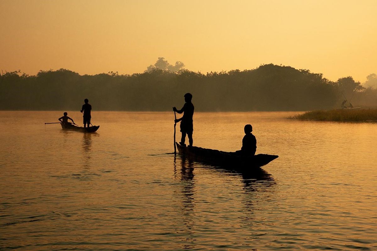 Pesca Waurá at Pyulaga Lagoon (2016)  by Renato Soares, part of a series of works documenting the Indigenous communities of Brazil over 30 years. Renato Soares