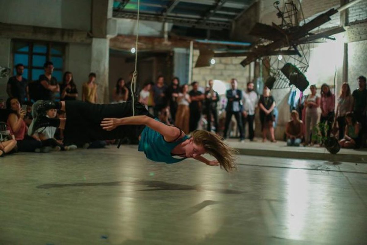 Abraham Cruzvillegas, Bárbara Foulkes, and Andrés García Nestitla, documentation of the performance, Insistir Insistir Insistir (2017) at its original venue La Pista, Mexico City Photo: Carlos Altamirano Allende. Courtesy of the artists