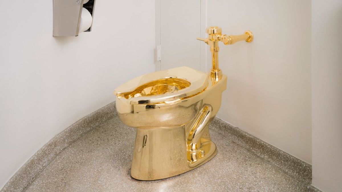 Installation view: Maurizio Cattelan, America, Solomon R. Guggenheim Museum, New York, 15 September 2016–15 September 2017 Photo: Kristopher McKay