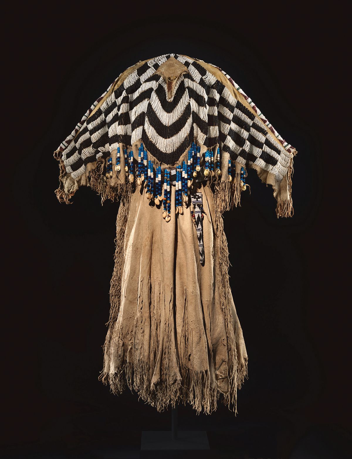 This Wasco tribe dress (around 1870) was one of Charles and Valerie Diker’s prized possessions Photo: Bruce Schwarz; © The Metropolitan Museum of Art; courtesy of the Charles and Valerie Diker Collection