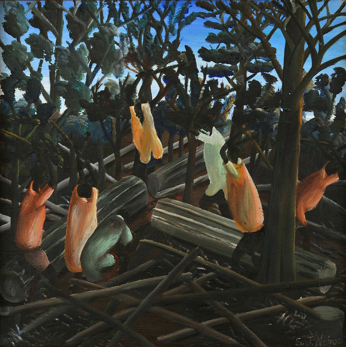 Samuel J. Ntiro, Chopping Wood, (around 1967) Courtesy of the Argyll Collection and University of St Andrews