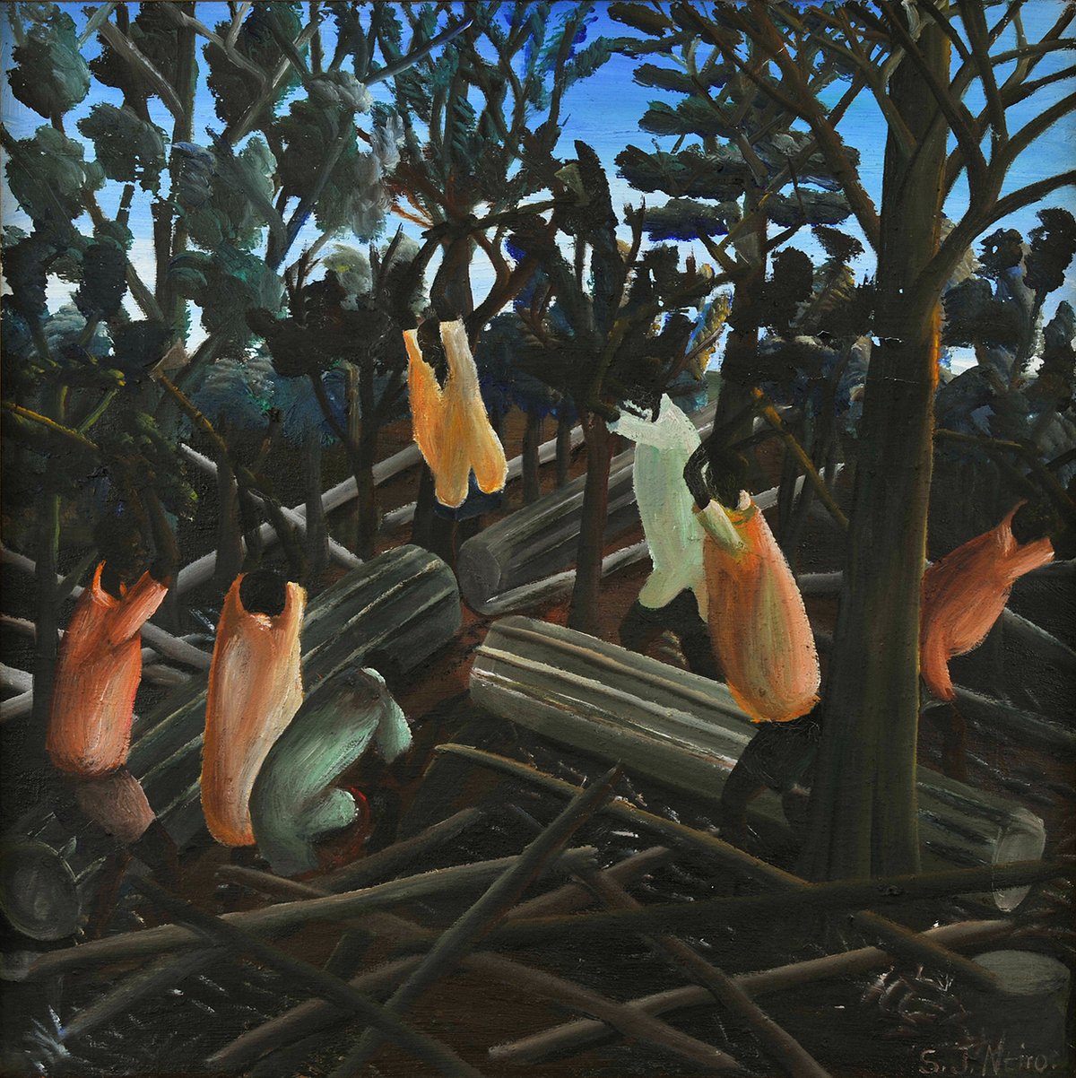 Samuel J. Ntiro, Chopping Wood, (around 1967) Courtesy of the Argyll Collection and University of St Andrews