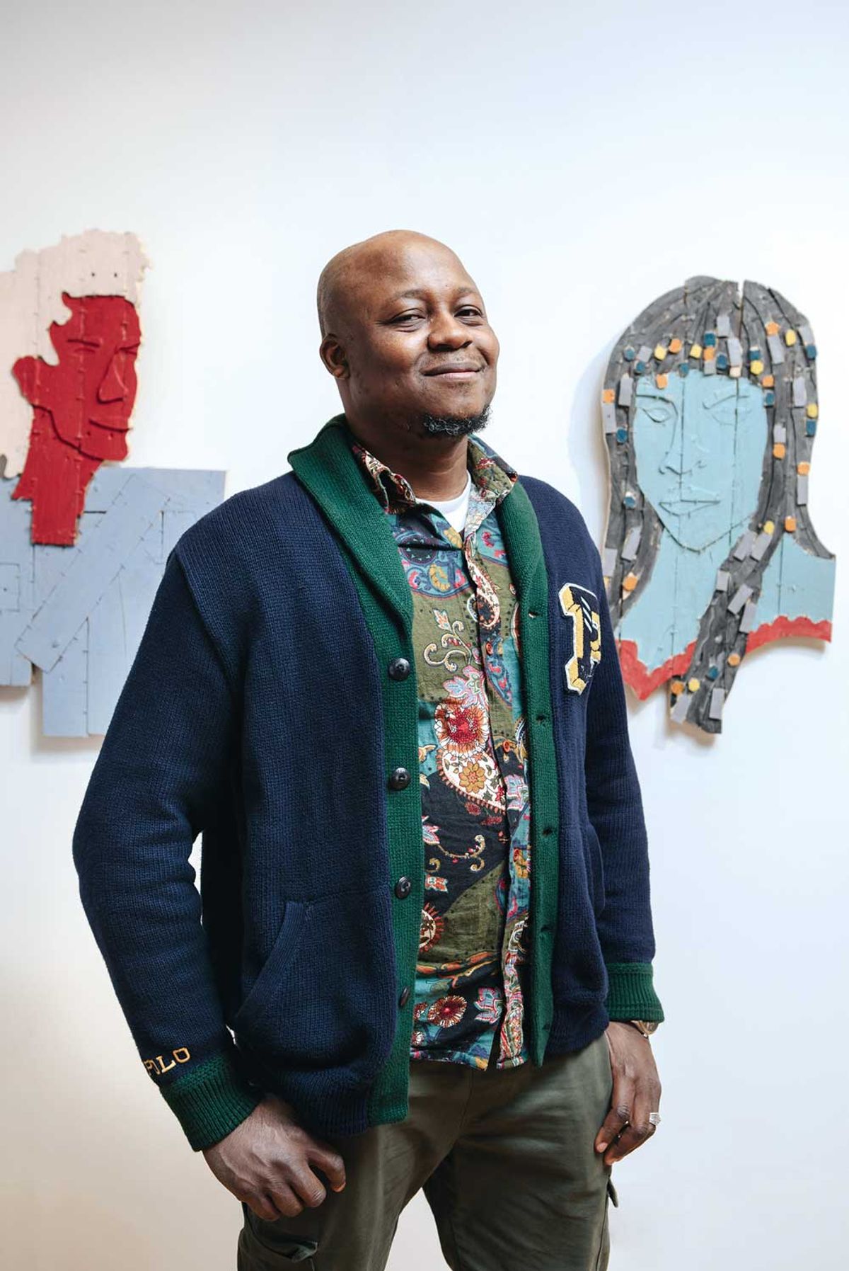 The artist Abdulrazaq Awofeso came to the UK on a Global Talent Visa from Nigeria. He lives in Birmingham and is exhibiting in a group exhibition opening at South London Gallery in July
Photo: Rocio Chacon