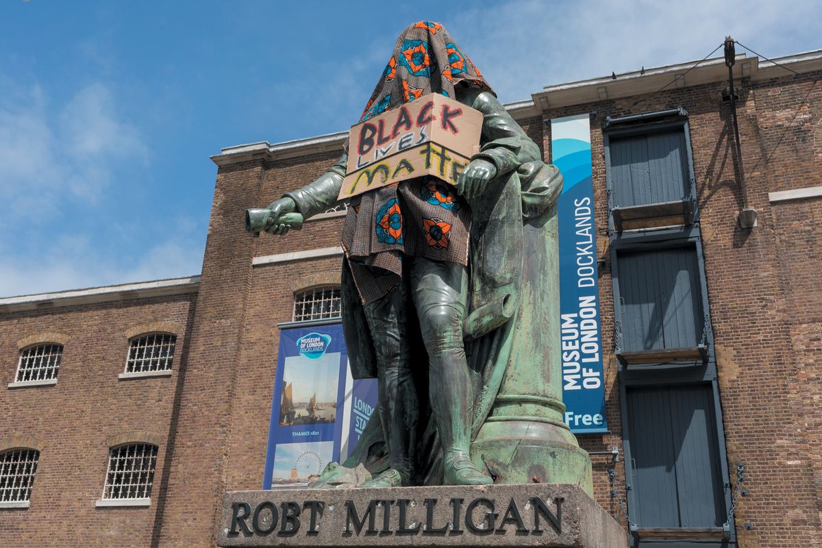 The controversial statue of slave trader Robert Milligan was removed from outside the Museum of London Docklands following the Black Lives Matter protests Photo: © Richard Baker / In Pictures via Getty Images