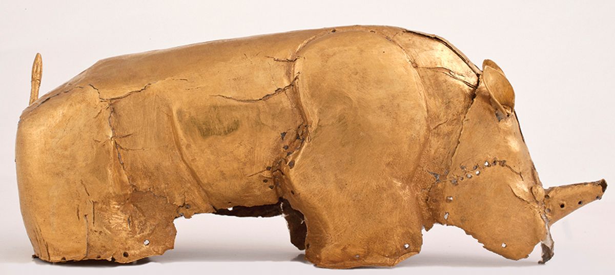 The gold foil rhino from the Mapungubwe collection © University of Pretoria