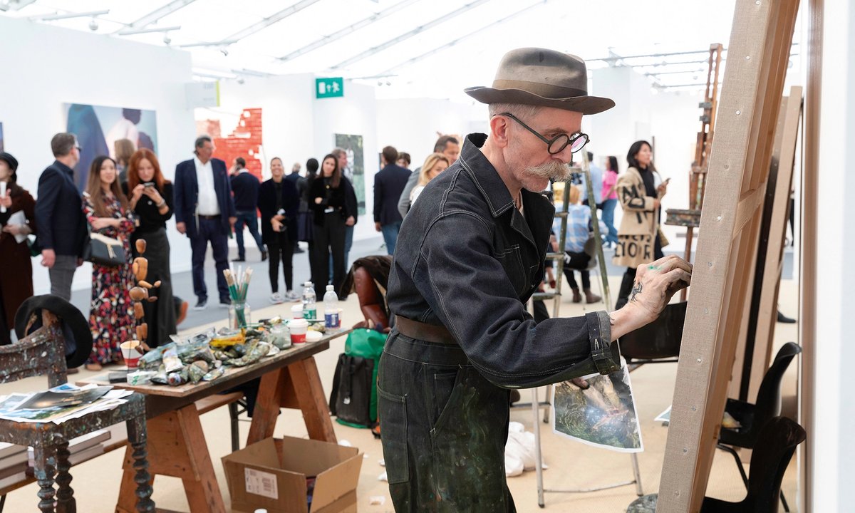 rocker Billy Childish turns Frieze London into his studio rocker Billy Childish turns Frieze London into his studio