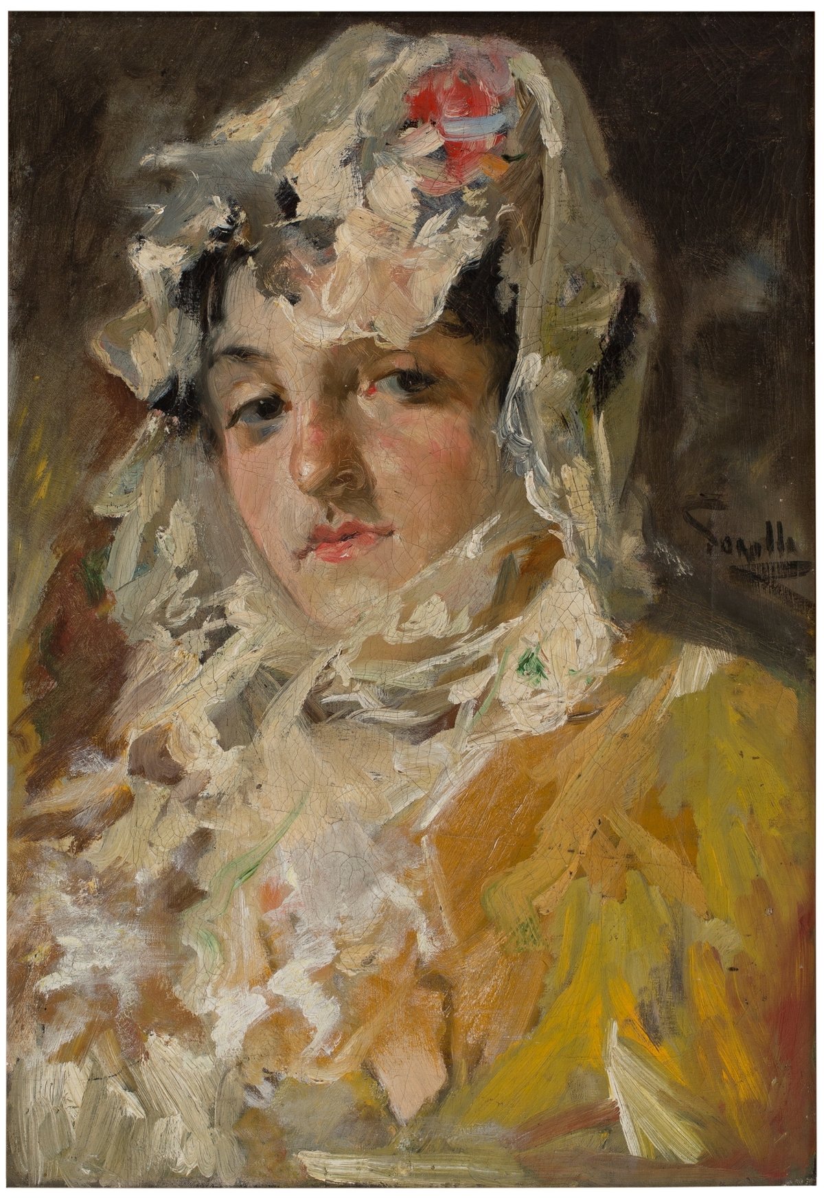 Joaquín Sorolla's Cabeza de mujer con mantilla blanca (around 1882)
Courtesy of Museo del Prado