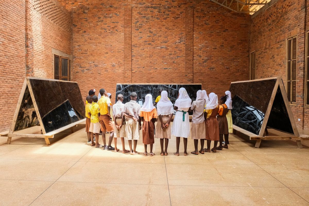 Eric Gyamfi’s Trade winds and shadow objects; north by southeast (2021) at Red Clay Studio, Tamale, Ghana Courtesy Carnegie Museum of Art, PIttsburgh