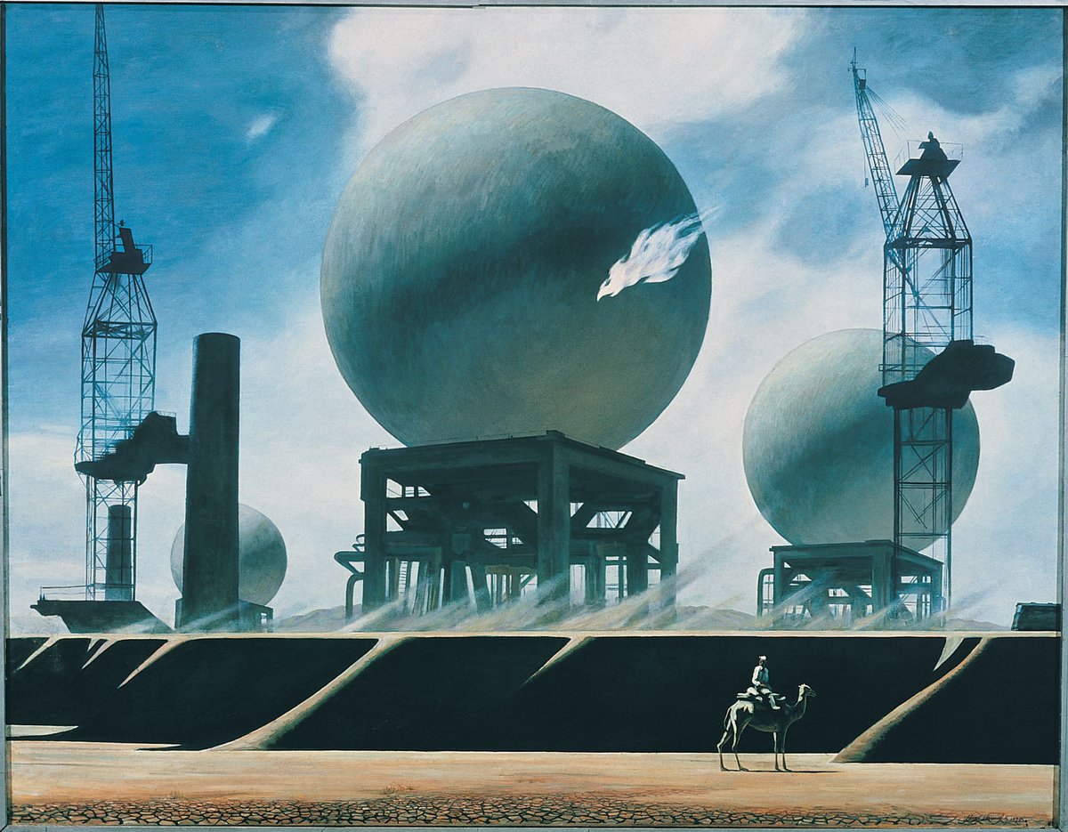 Kamil Mullashev, Over the White Desert (1978); cardboard, tempera. Kasteev State Museum of Arts, Almaty, Kazakhstan