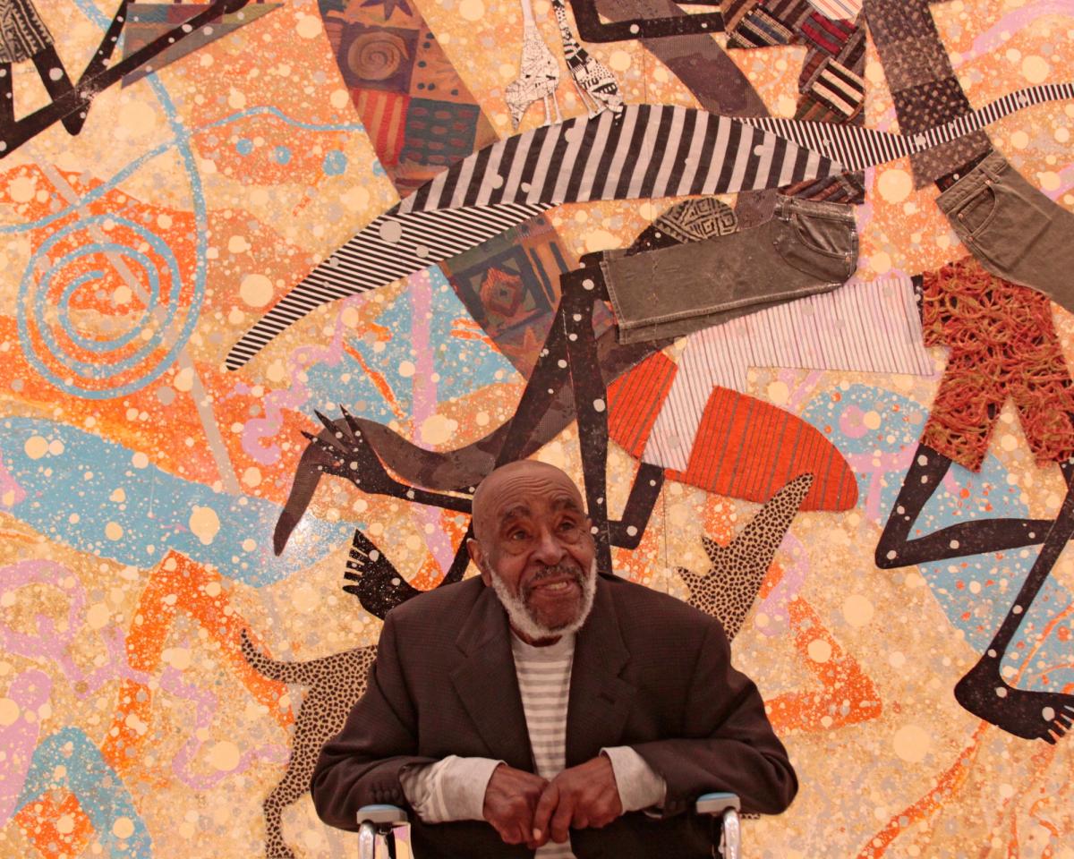 Charles McGee at a 2011 exhibition opening at the Marshall M. Fredericks Sculpture Museum in Grand Rapids 