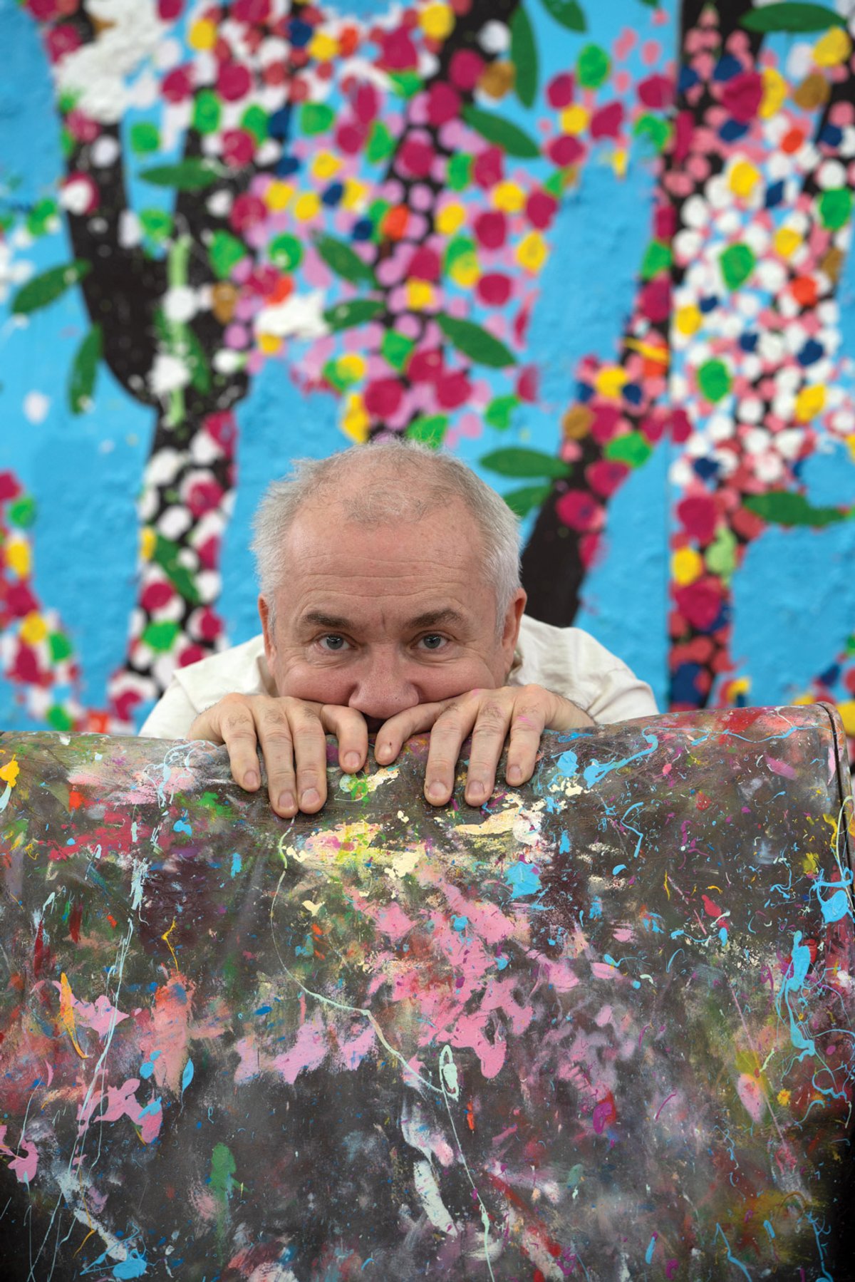 Damien Hirst in his studio © Prudence Cuming