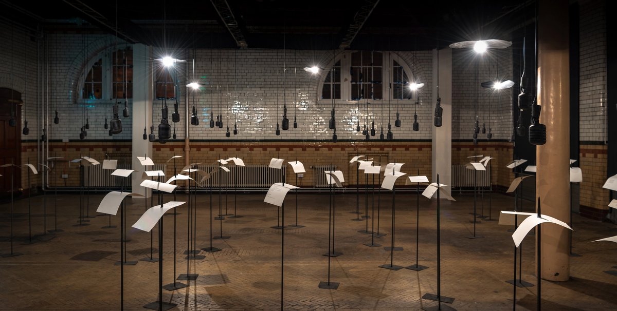 Shilpa Gupta's For, in your tongue I cannot hide (2018) at the Edinburgh College of Art’s Engine House. Courtesy of Edinburgh Art Festival and Galleria Continua, San Gimignano / Beijing / Les Moulins / Habana. Photo: Johnny Barrington. Co-commissioned with YARAT Contemporary Art Space, Baku. With additional support from Scottish Poetry Library, PEN International and Edinburgh College of Art, University of Edinburgh