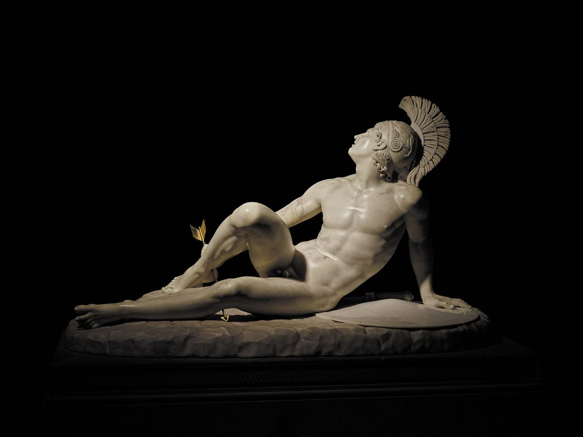 Filippo Albacini’s marble statue of the Wounded Achilles (1825) is on loan from Chatsworth House © The Devonshire Collections, courtesy of Chatsworth Settlement Trustees
