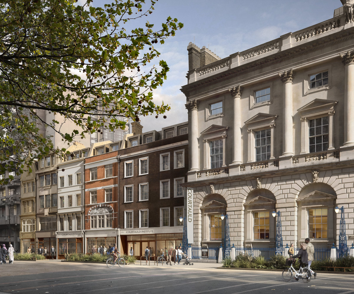 Rendering of the new Courtauld Institute entrance, which will be delivered as part of a “once-in-a-generation transformation”
Image Secchi Smith
