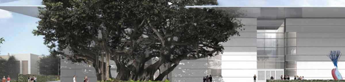 The new façade of the Norton Museum of Art , as seen from South Dixie Highway, designed by Foster + Partners Image courtesy of Foster + Partners