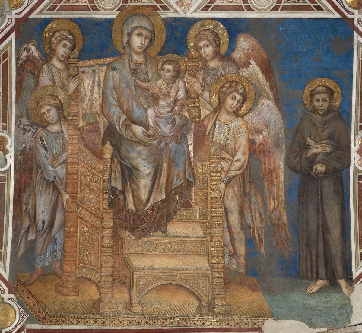Cimabue’s Madonna Enthroned with the Child, Four Angels and St Francis underwent two previous restorations: in the late 19th century and again in 1973  Tecnireco