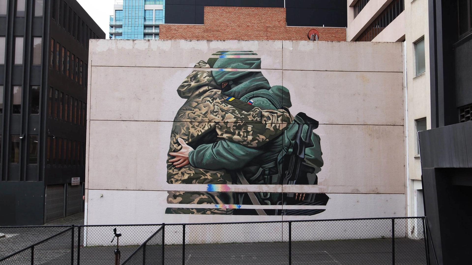 No love lost: Peter Seaton’s mural Peace Before Pieces, described as “Russian propaganda”, caused outrage in Australia Courtesy Peter Seaton / CTOArt
