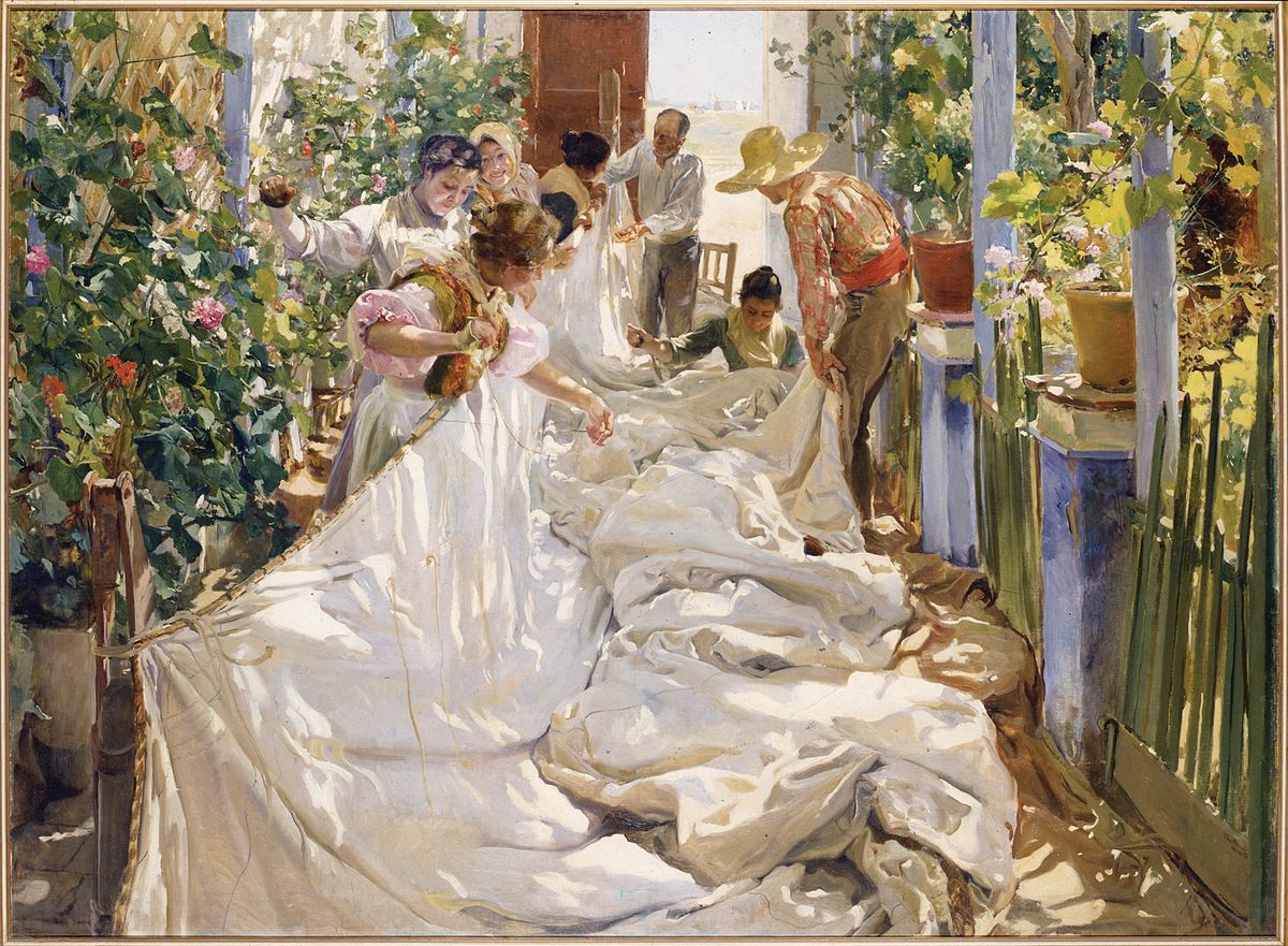 Joaquín Sorolla’s Sewing the Sail (1896) © Photo Archive—Fondazione Musei Civici di Venezia
