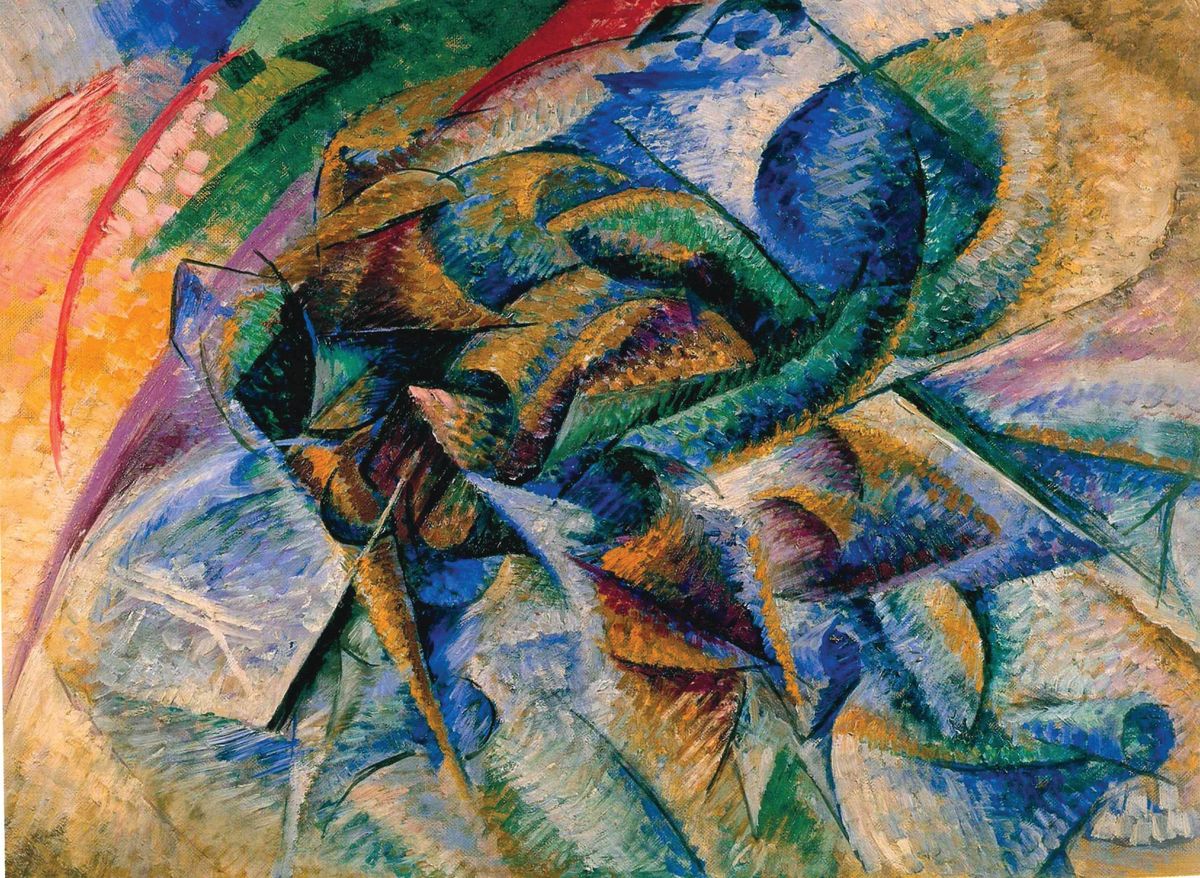 Umberto Boccioni’s Dinamismo di un Ciclista (dynamism of a cyclist, 1913), a key work from the Mattioli collection. Photo: Museo del Novecento di Milano. 