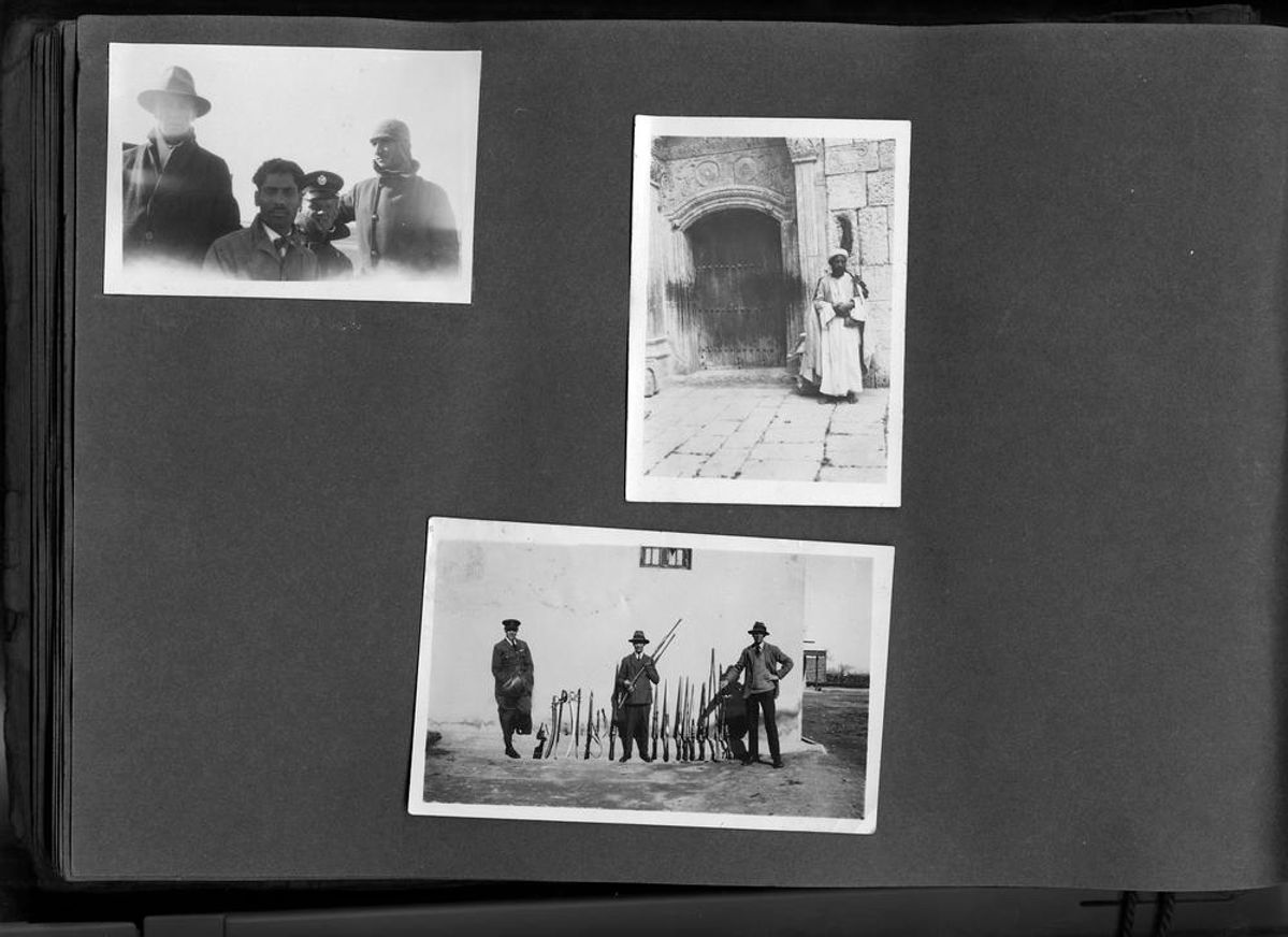 One of the only items related to Yazidi culture in the British Museum's collection: a photograph of a Yazidi man standing in front of the shrine of Shaikh ‘Adi ibn Mosāfer © The Trustees of the British Museum