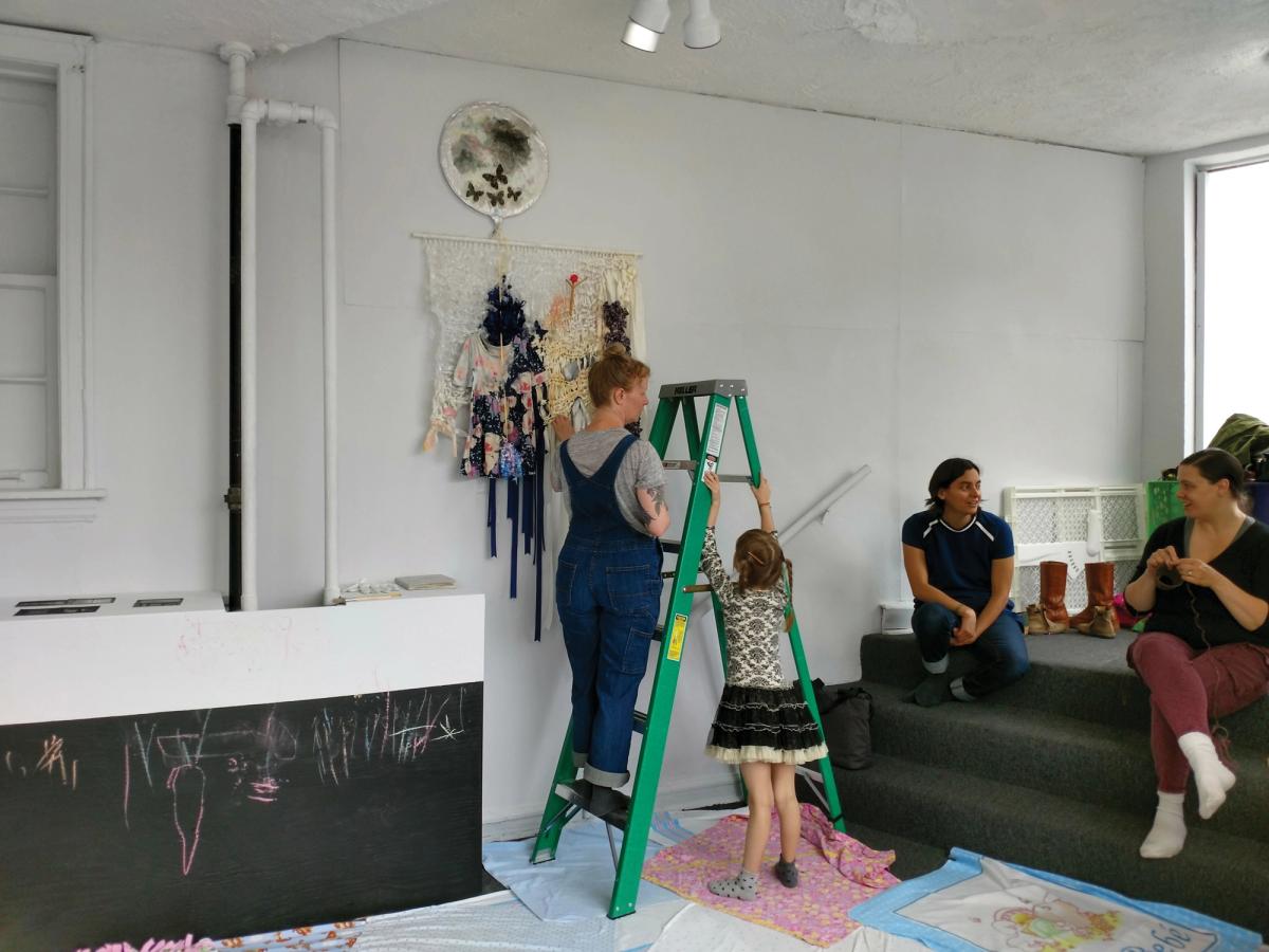 For the show Firsts and Starts: Art-Making as a New Mother at Roman Susan Art Foundation, Extended Practice hosted artist mother meet-ups and children were always welcome 