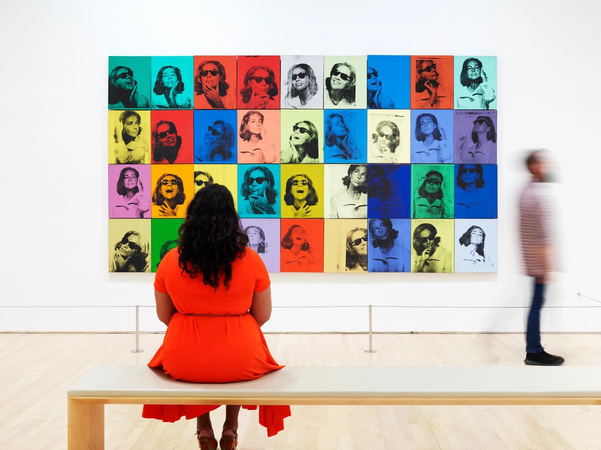 An installation view of Andy Warhol—From A to B and Back Again (2019) at SFMoMA © The Andy Warhol Foundation for the Visual Arts, Inc. / Artists Rights Society (ARS) New York. Photo: © Matthew Millman Photography