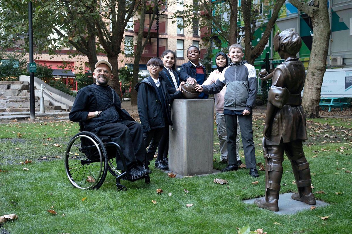 Child’s play: Ryan Gander and his team of young artists from three schools in the south London borough of Southwark have created six inspired bronze sculptures for Elephant Park Photo: Jon Lowe; © Ryan Gander; Courtesy Lisson Gallery