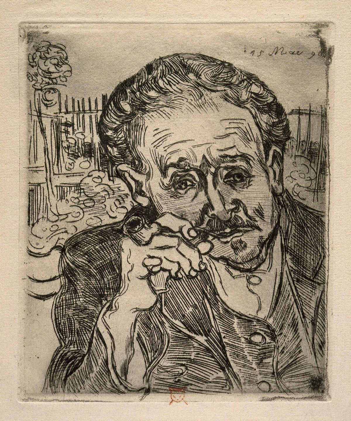 Vincent van Gogh’s etched Portrait of Dr Paul Gachet (June 1890) Wellcome Collection, London