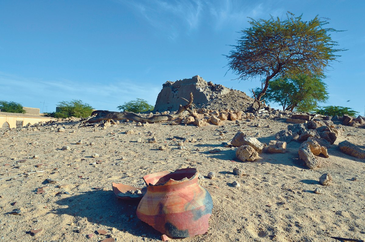 The ruins of the mausoleum of Alfa Moya, a Muslim saint, in Timbuktu, which was destroyed by Islamic terrorists in 2013
