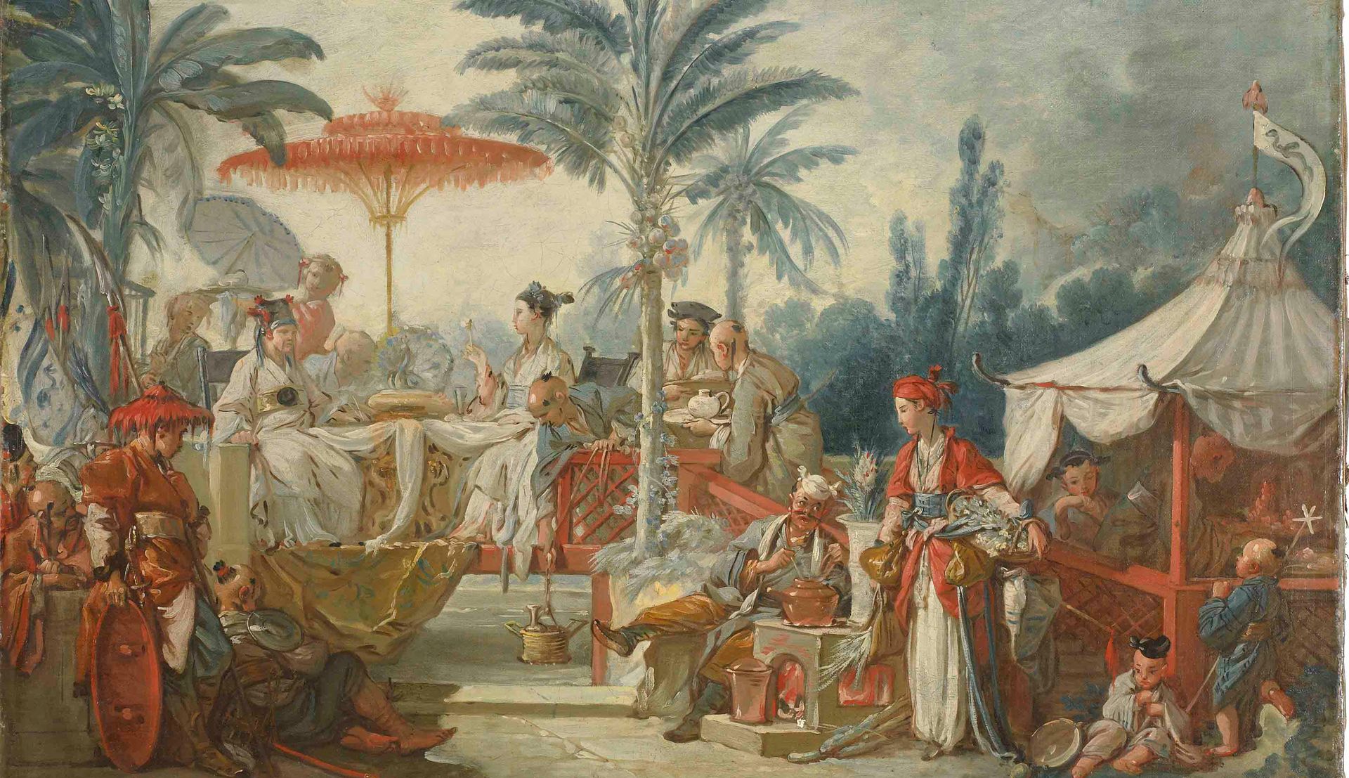 François Boucher, Le Repas de l’empereur de Chine (1742) © Musée des beaux-arts et d’archéologie de Besançon, photographie Arcanes