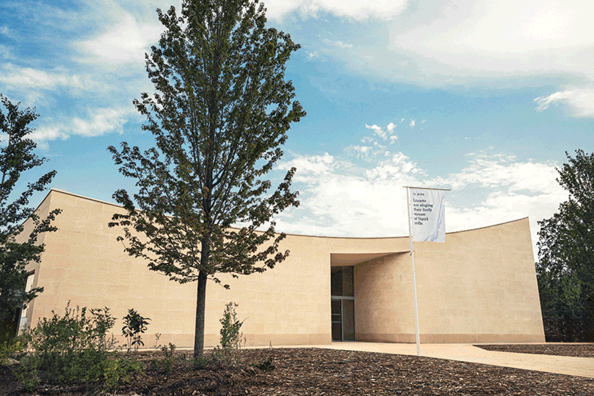 Ruinart’s pavilion is designed by Sou Fujimoto; more than 100 works are on show above and below ground

Photo: Mathieu Bonnevie