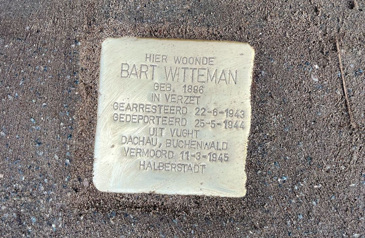 Bart Witteman's “stumbling stone” was created by the German artist Gunter Demnig Courtesy Ton Witteman