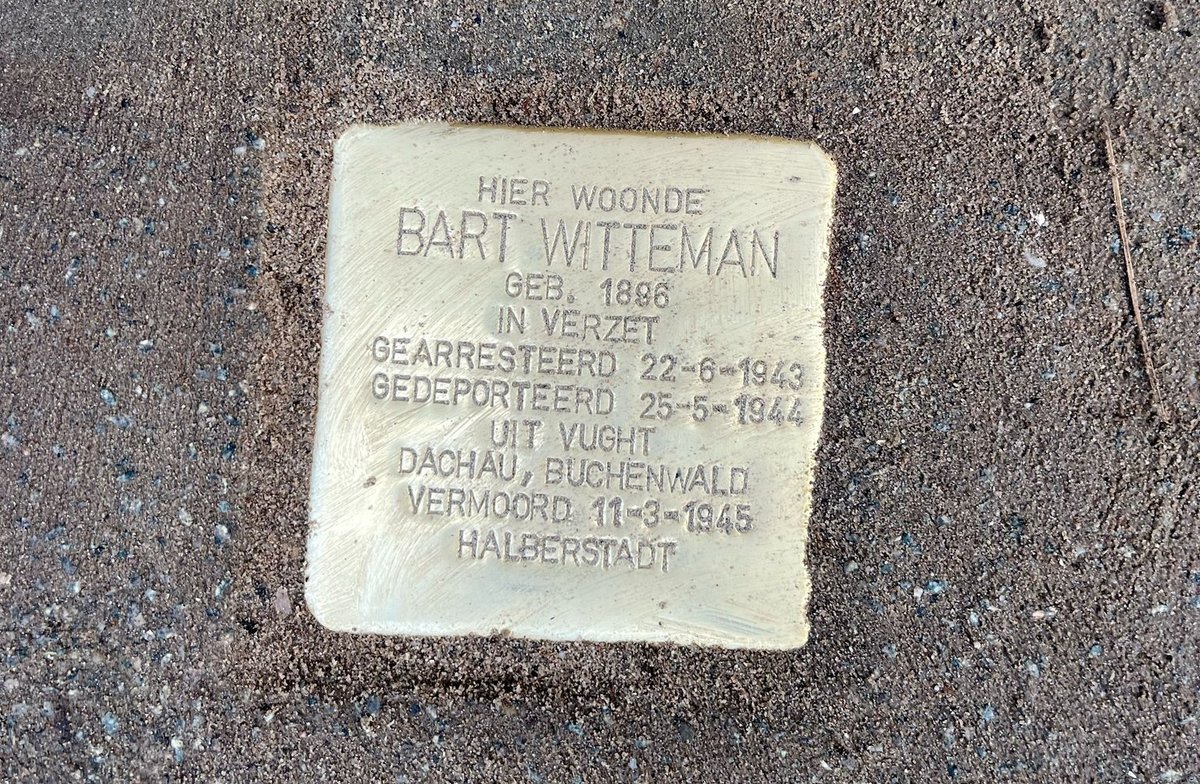 Bart Witteman's “stumbling stone” was created by the German artist Gunter Demnig Courtesy Ton Witteman