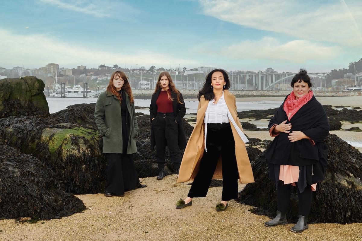Left to right: Catarina Gentil, an artist participant in Dispersed; Ânia Pais, an artist participant in The Female Thread; Lorena Duran, creator and director of Emerge-Converge and Vânia Reichartz, artist participant in The Female Thread
Photo: Rita Batalha