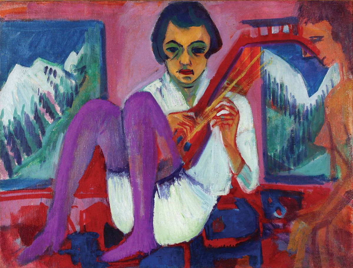 Mandolinistin (1921) reflects Ernst Ludwig Kirchner’s interest in exotic cabaret acts © Kirchner Museum Davos; photo: Jakob Jägli