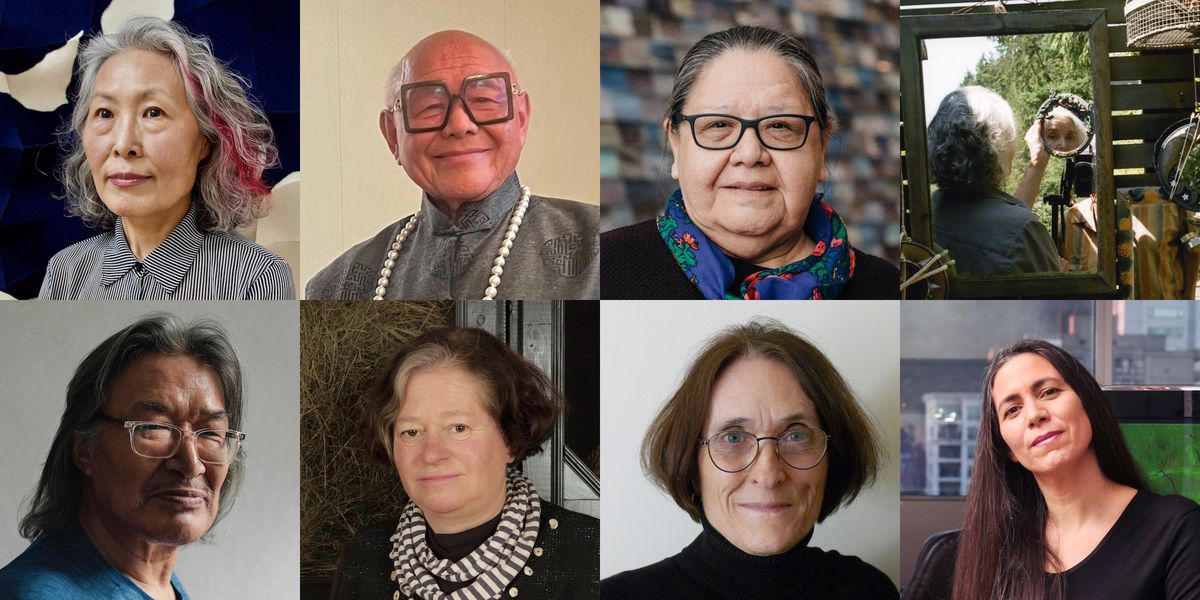 Top row, left to right: Chung-Im Kim, Roger Lee, Faye HeavyShield and Carole Itter. Bottom row, left to right: Zacharias Kunuk, Lyne Lapointe, Marie-Jeanne Musiol and Skawennati Chung-Im Kim: Steve Heinemann; Roger Lee: courtesy the artist; Faye HeavyShield: Pulitzer Arts Foundation; Carole Itter: courtesy the artist; Zacharias Kunuk: Raphael Sandler; Lyne Lapointe: courtesy the artist; Marie-Jeanne Musiol: courtesy the artist; Skawennati: Roger Lemoyne