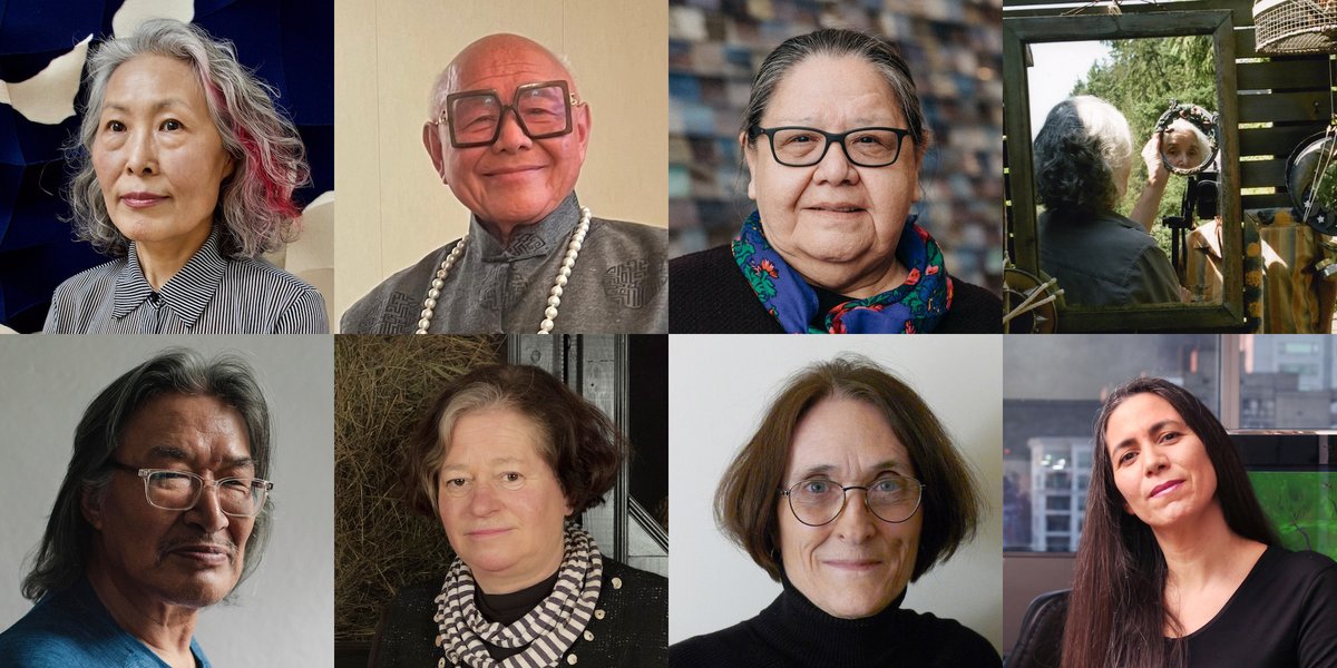 Top row, left to right: Chung-Im Kim, Roger Lee, Faye HeavyShield and Carole Itter. Bottom row, left to right: Zacharias Kunuk, Lyne Lapointe, Marie-Jeanne Musiol and Skawennati Chung-Im Kim: Steve Heinemann; Roger Lee: courtesy the artist; Faye HeavyShield: Pulitzer Arts Foundation; Carole Itter: courtesy the artist; Zacharias Kunuk: Raphael Sandler; Lyne Lapointe: courtesy the artist; Marie-Jeanne Musiol: courtesy the artist; Skawennati: Roger Lemoyne