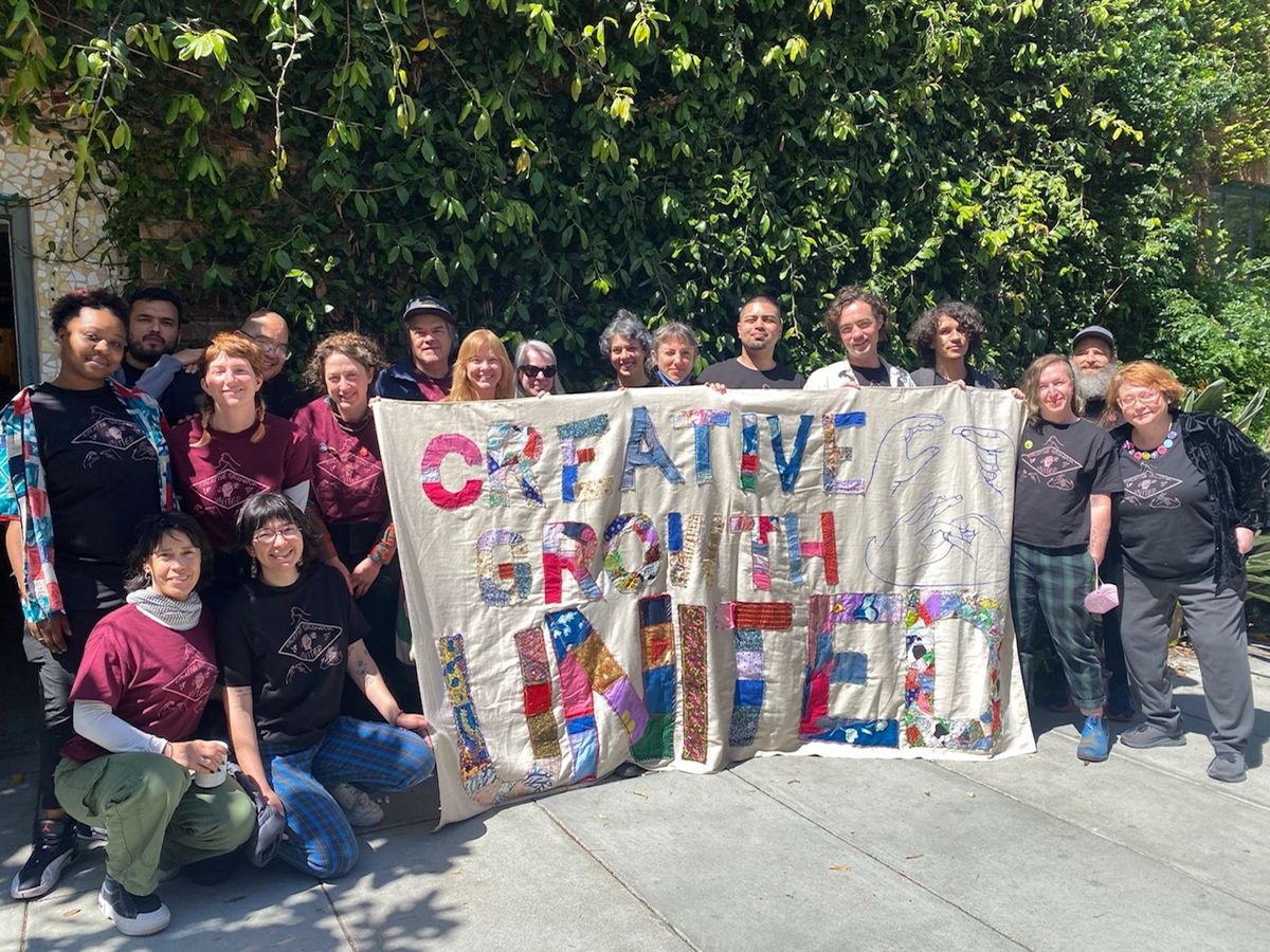 Workers at the Creative Growth Art Center in Oakland, California, who are organising a unionisation effort there Courtesy Creative Growth United