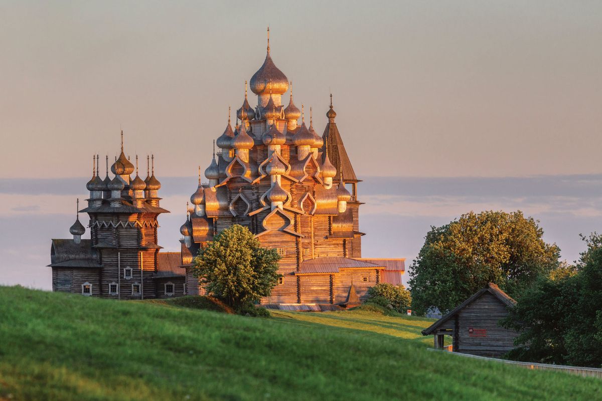 Located on a remote island in Lake Onega, the Russian Orthodox church is part of an ensemble of storied wooden buildings known as Kizhi Pogost, a Unesco World Heritage Site since 1990 Photo: Igor Georgievsky
