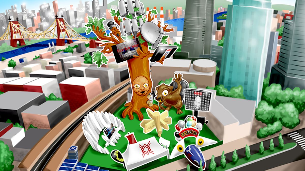 An illustration of New Red Order's The World's UnFair installation with Creative Time in Long Island City Image Courtesy of Creative Time New Red Order