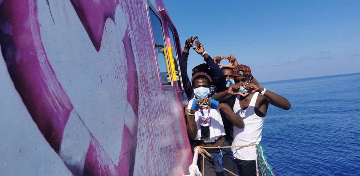 The Louise Michel has rescued more than 150 people off the coast of Libya Image: @MVLouiseMichel/Twitter