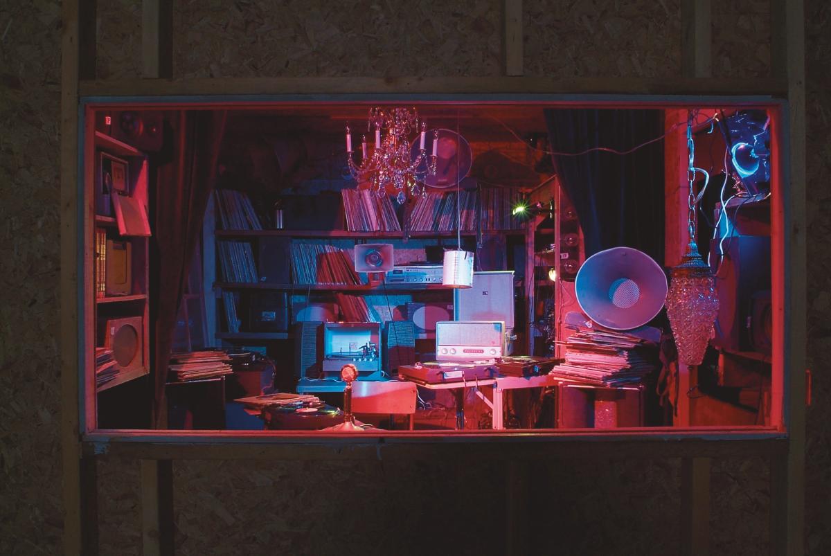 Janet Cardiff & George Bures Miller's Opera for a Small Room (2005), part of the duos show at Museum Tinguely in Basel. © 2023 courtesy the artists; Luhring Augustine, New York; Gallery Koyanagi, Tokyo; and Fraenkel Gallery, San Fransisco. Photo: Seber Ugarte; Lorena Lopez